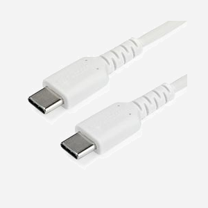StarTech.com Câble USB-C vers USB-C 1m Blanc, USB 2.0, 60W Power Delivery, Renforcé Aramide, Gaine TPE, Blindage EMI, Réf: RUSB2CC1MW - Miniature 1