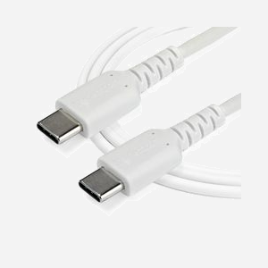 StarTech.com Câble USB-C vers USB-C 1m Blanc, USB 2.0, 60W Power Delivery, Renforcé Aramide, Gaine TPE, Blindage EMI, Réf: RUSB2CC1MW - Miniature 4