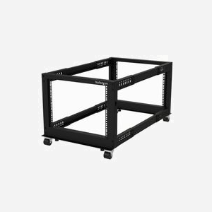 StarTech.com Rack Serveur Mobile 8U 4 Montants 19" Réglable (56-100cm), Charge 544kg, Acier, Roulettes, Pieds, EIA/ECA-310-E, 4POSTRACK8U
