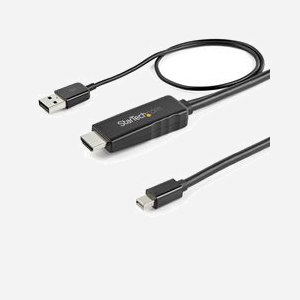 StarTech.com Câble Adaptateur HDMI vers Mini DisplayPort 2m, 4K 30Hz, HDMI 1.4 vers Mini DP 1.2, Alimentation USB, Chipset MegaChips STDP2600