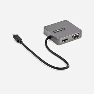 StarTech.com DKT31CHVL : Adaptateur USB-C Multiport 10Gbps, HDMI 4K 30Hz, VGA, USB-A, USB-C, Gigabit Ethernet, Câble 29cm, Aluminium/Plastique, Compatible Windows/macOS/Android/ChromeOS - Miniature 2