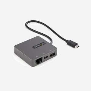 StarTech.com DKT31CHVL : Adaptateur USB-C Multiport 10Gbps, HDMI 4K 30Hz, VGA, USB-A, USB-C, Gigabit Ethernet, Câble 29cm, Aluminium/Plastique, Compatible Windows/macOS/Android/ChromeOS - Miniature 1