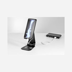 StarTech.com USPTLSTNDB Support Aluminium Noir Universel pour Mobile/Tablette 4"-13" (max 11mm) - Angle Ajustable - Dimensions 75x280x130mm - 188g - Miniature 4