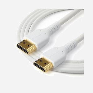 StarTech.com RHDMM1MPW Câble HDMI 1m Blanc, High Speed with Ethernet, 4K 60Hz, HDMI 2.0, HDR10, HDCP 2.2, Bande Passante 18 Gbps, TPE, Renforcé Aramide - Miniature 3
