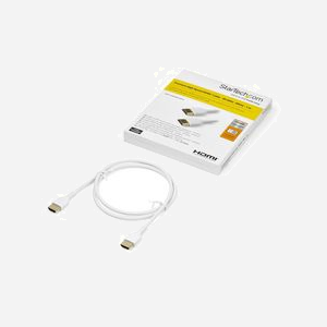 StarTech.com RHDMM1MPW Câble HDMI 1m Blanc, High Speed with Ethernet, 4K 60Hz, HDMI 2.0, HDR10, HDCP 2.2, Bande Passante 18 Gbps, TPE, Renforcé Aramide - Miniature 4