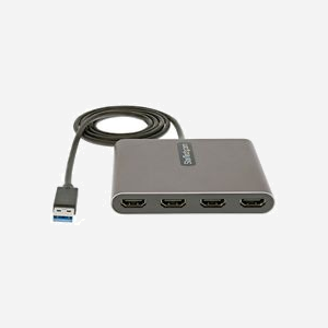 StarTech.com Adaptateur USB 3.0 vers Quad HDMI - Résolution 1080p 60Hz - Chipset Trigger T6-688SL, IT66121 - Compatible Windows - USB Type-A Mâle - Miniature 3
