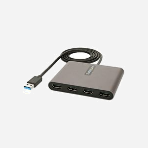 StarTech.com Adaptateur USB 3.0 vers Quad HDMI - Résolution 1080p 60Hz - Chipset Trigger T6-688SL, IT66121 - Compatible Windows - USB Type-A Mâle