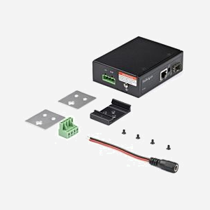 StarTech.com Convertisseur Média Industriel PoE+ 60W IMC1GSFP60W, SFP vers RJ45 Gigabit, Fibre Optique Mono/Multi Mode, IP30, -40°C à +75°C - Miniature 5