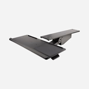 StarTech.com Support Clavier Coulissant KBTRAYADJ2 - 670x255mm, Ajustable Hauteur 340mm, Pivotement ±180°, Inclinaison +15°/-13°, Acier, Charge 2kg