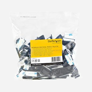StarTech.com CBMCC2 : Lot 100 Pinces Adhésives Nylon Noir UL94V-2, Diamètre Max. 12mm, Adhésif 3M, Dimensions 35x17x19mm, RoHS - Miniature 5