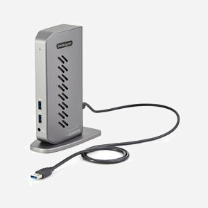 StarTech.com Dock USB-C/USB-A DK30A2DHUUE : Station d'accueil hybride USB 3.0, Double 4K 60Hz HDMI/DisplayPort, 6x USB-A, GbE, Windows/macOS/Linux - Miniature 3