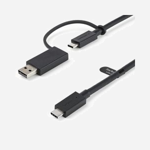 StarTech.com Câble USB-C 1m USB 3.2 Gen 2 10Gbps avec Adaptateur USB-A 5Gbps, Power Delivery 100W (5A), DP Alt Mode 8K 60Hz/4K 144Hz - Miniature 1