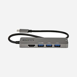 StarTech.com Adaptateur Multiport USB-C vers HDMI 2.0b 4K 60Hz, Power Delivery 100W, Hub 4x USB 3.0, Câble 30cm - DKT30CHPD3 - Miniature 2