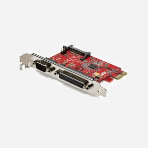 StarTech.com Carte PCIe 2.0 avec Ports Série RS-232 DB9 et Parallèle IEEE 1284 DB25, Chipset Asix AX99100, Débits jusqu'à 921.6 Kb/s & 2.5 Mbit/s - Miniature 1