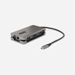 StarTech.com DKT31CDHPD3: Adaptateur Multiport USB-C vers HDMI 4K60Hz/DP 1.4, Hub 3x USB 3.2 Gen 2 (2A 1C), GbE, USB Power Delivery 100W, Câble 32cm
