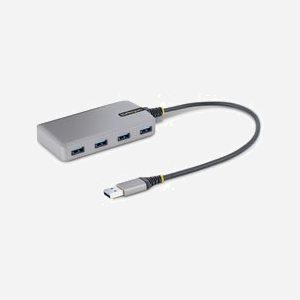 StarTech.com Hub USB 3.2 Gen 1 à 4 Ports USB-A, Alimentation Bus/Auxiliaire Micro USB, Câble 30cm, Chipset VIA VL817, Gris - Miniature 1