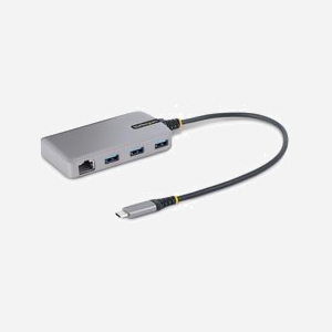 StarTech.com Hub USB-C 3x USB-A 3.2 Gen 1, Gigabit Ethernet RJ45, Alimentation Bus/Micro-USB, Câble 30cm, Chipset VIA VL817/ASIX AX88179A - Miniature 1