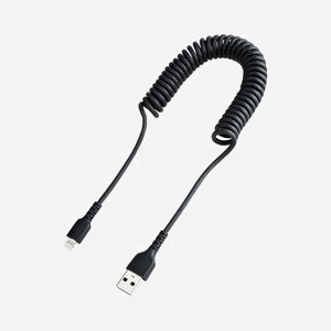 StarTech.com Câble USB 2.0 vers Lightning 1m, spiralé à 0.38m, MFi, TPE noir, renfort fibre aramide, connecteurs nickelés, 480 Mbit/s - Miniature 2