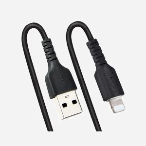 StarTech.com Câble USB 2.0 vers Lightning 1m, spiralé à 0.38m, MFi, TPE noir, renfort fibre aramide, connecteurs nickelés, 480 Mbit/s - Miniature 5