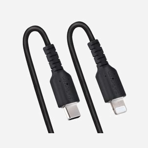 StarTech.com Câble USB-C vers Lightning 1m Noir - USB 2.0, MFi certifié, Gaine TPE durable, Contacts Nickel, Diamètre 3.1mm, Rétractable à 0.38m - Miniature 5
