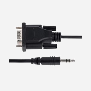 StarTech.com Câble Série RS232 DB9 Mâle vers 3.5mm Mâle - 1m - Broches 2/3/5 - AWG28 - PVC Noir - Pour calibration projecteurs et enseignes numériques - Miniature 3