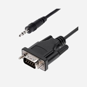 StarTech.com Câble Série RS232 DB9 Mâle vers 3.5mm Mâle - 1m - Broches 2/3/5 - AWG28 - PVC Noir - Pour calibration projecteurs et enseignes numériques - Miniature 1