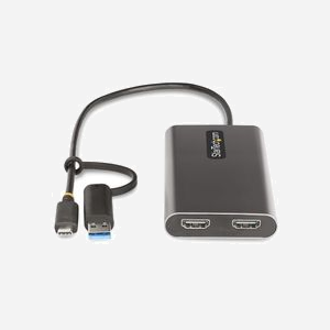 StarTech.com Adaptateur USB-C/A vers Dual HDMI 4K 60Hz, Power Delivery 100W, Chipset DisplayLink DL-6950, Windows/macOS/Ubuntu/ChromeOS, Câble 30cm - Miniature 3