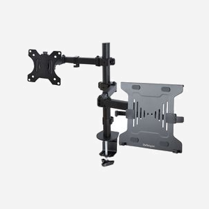 StarTech.com Support Bureau Articulé VESA pour Écran jusqu'à 34" et Ordinateur Portable 9.4"-16.5" (4.5kg), Montage Pince, Inclinaison +/-45°, Rotation 360°