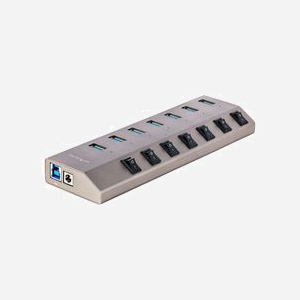 StarTech.com Hub USB-C/A 3.2 Gen 1 7 Ports Auto-Alimenté 5Gbps avec Switch Individuel BC 1.2 - Chipset VIA VL817 & Câbles 1m Inclus - Miniature 1