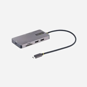 StarTech.com Adaptateur USB-C Multiport Dual HDMI 4K 60Hz, Hub USB-A 5Gbps, Power Delivery 100W, GbE, SD/MicroSD, câble 30cm