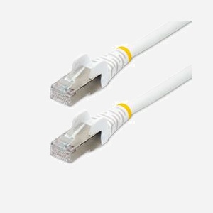 StarTech.com Câble Ethernet Cat6a 0.5m S/FTP LSZH 10GbE 500MHz 100W PoE++ RJ45 Snagless Blanc