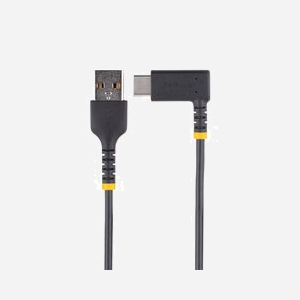 StarTech.com Câble USB-A vers USB-C 2.0 Robuste 15cm, 3A, Gaine TPE, Fibre d'Aramide, Angle Courbe, Charge et Synchronisation, R2ACR-15C-USB-CABLE - Miniature 3