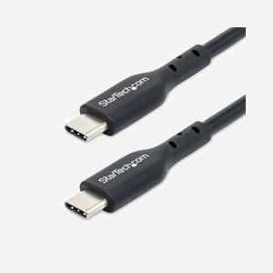StarTech.com Câble USB-C vers USB-C 1m, USB 2.0, 60W Power Delivery, 3A, Gaine TPE, Transfert de Données 480Mbps, Connecteurs Nickel, Noir