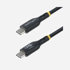StarTech.com Câble USB-C 4m USB 2.0 240W PD EPR - USB-IF Certifié - 5A - Gaine TPE - Connecteurs Nickelés - Noir - USB2EPR4M