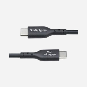 StarTech.com Câble USB-A vers USB-C 2m USB 2.0 3A Gaine TPE Noire - USB2AC2MNC - Charge et Synchronisation - AWG 22/30 - Contacts Nickel - Miniature 5