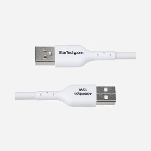 StarTech.com Câble USB-A vers USB-C 3m Blanc, USB 2.0 3A, Gaine TPE, Contacts Nickel, AWG 23/28, Blindage Aluminium Mylar, RoHS - Miniature 4