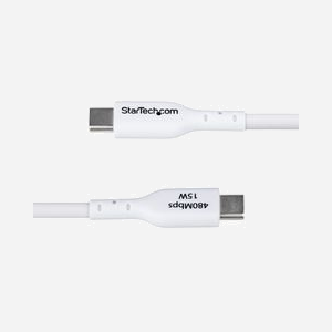 StarTech.com Câble USB-A vers USB-C 3m Blanc, USB 2.0 3A, Gaine TPE, Contacts Nickel, AWG 23/28, Blindage Aluminium Mylar, RoHS - Miniature 5