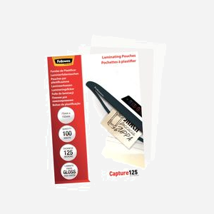 Fellowes - Pochettes de plastification brillantes pour cartes - 125 microns - Format 75 x 105 mm (80 x 112 mm) - Transparent - Plastique - Boîte de 100 - Miniature 5