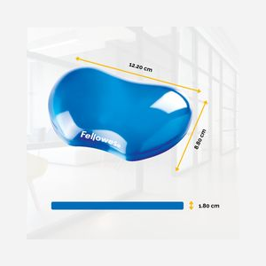 Fellowes 91177-72 Repose-Poignet Gel Bleu 122x88x18mm - Matériau Gel, Dimensions 122 mm x 88 mm x 18 mm, Poids 180 g, Code SH 84733080 - Miniature 2