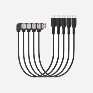 Kensington Lot de 5 Câbles USB-C vers USB-A 2.0, 0.327m, 480 Mbit/s, 20V/3A, AWG 24/32, Connecteur A 90°, pour Docking et Synchronisation