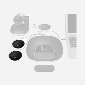 Microphone de Table Logitech 989-000171 Noir, Omnidirectionnel, 100-11000 Hz, Bluetooth/3.5mm, Portée 8.5m, Réduction de Bruit, Kit de 2 - Miniature 2