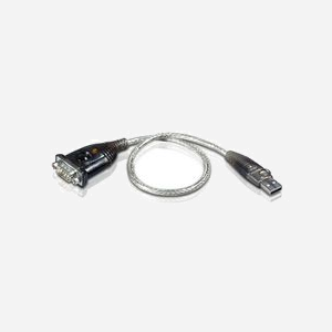 Adaptateur ATEN UC232A-AT USB Type-A vers DB-9 RS-232, câble 35cm, taux de transfert jusqu'à 921.6 Kbps, compatible PC & Mac, applications industrielles et grand public.