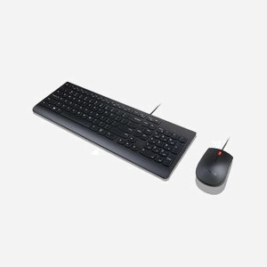 Lenovo 4X30L79897 Ensemble Clavier QWERTZ Allemand USB avec Souris Optique 1000 DPI, Taille Réelle, Noir - Compatible Windows, PC/Serveur