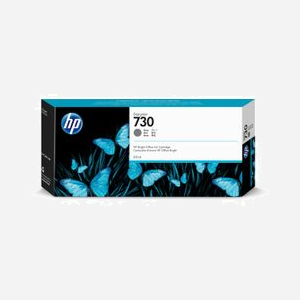 HP Cartouche Encre DesignJet 730 Gris 300ml Dye Ink, Compatibilité DesignJet T1700, Code OEM P2V72A, Température Opération 5-40°C