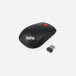 Souris Lenovo 4X30M56887 Optique 1200 DPI RF Sans Fil Ambidextre 3 Boutons Noir/Rouge avec Récepteur USB-A Nano, Piles AA, Compatible Windows - Miniature 1