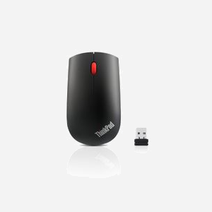 Souris Lenovo 4X30M56887 Optique 1200 DPI RF Sans Fil Ambidextre 3 Boutons Noir/Rouge avec Récepteur USB-A Nano, Piles AA, Compatible Windows - Miniature 4