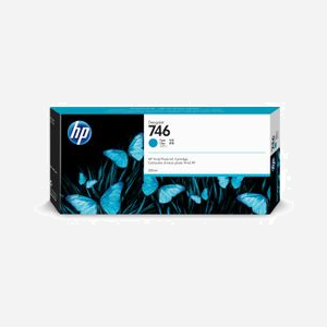 HP Cartouche Encre DesignJet 746 Cyan 300ml P2V80A - Encre Pigmentée, Compatibilité DesignJet Z6/Z9, Rendement Standard, Conditionnement unitaire