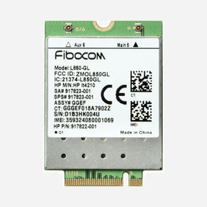 Module WWAN HP XMM 7360 LTE-Advance, Référence 3FB01AA#AC3, 4G LTE-Advance, 42x30x2.3mm, 6.2g, GPS intégré pour ordinateurs portables professionnels HP sous Windows.