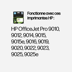 HP 963XL Cartouche Jaune Originale 3JA29AE, Encre Pigmentée, Haut Rendement (XL), 22.92ml, 1600 Pages, Compatibilité Imprimantes HP - Miniature 2