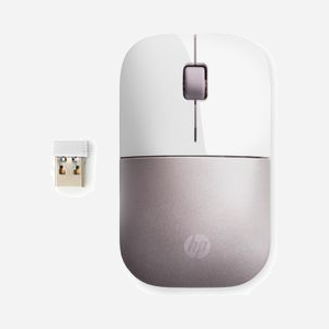 HP Souris sans fil Z3700 Rose/Blanc, 1200 DPI, RF 2.4GHz, Ambidextre, Windows/macOS, 1xAA, 101x60x25.3mm, 500g